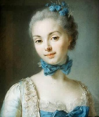 unknow artist Portrait of a young woman wearing a blue ribbon at her throat